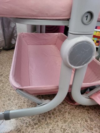 Minicuna colecho rosa y gris