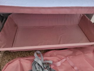 Minicuna colecho rosa y gris