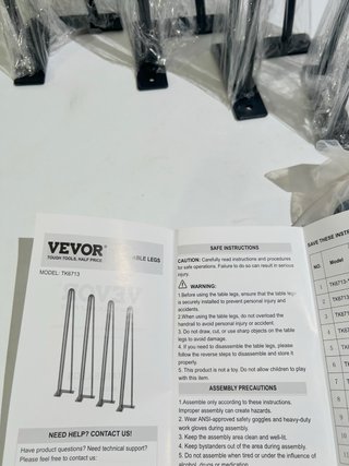 4 Patas de Mesa VEVOR Estilo Horquilla
