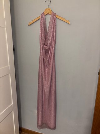 Vestido fiesta rosa brillante