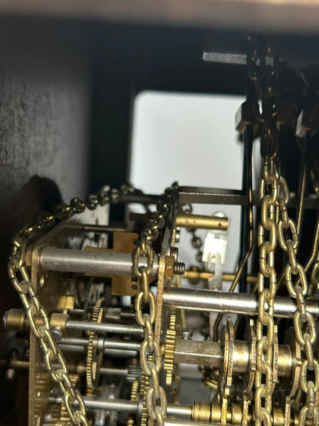 Reloj de pared de péndulo y pesas vintage Ancora