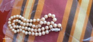Collana  antica perle coltivate e argento 800