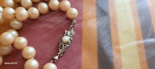 Collana  antica perle coltivate e argento 800