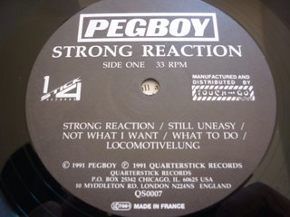 Pegboy - "Strong Reaction" LP ORIGINAL