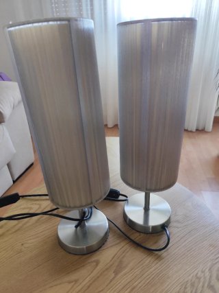 Lámparas de mesa hilo gris 42cm (2 unidades)