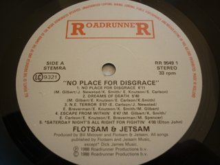 Flotsam And Jetsam - "No Place For Disgrace" LP