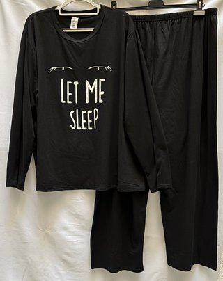 Pijama negro 2 piezas "Let Me Sleep" talla 3XL