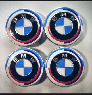 4 Tapabujes BMW 68mm 50 aniversario nuevos