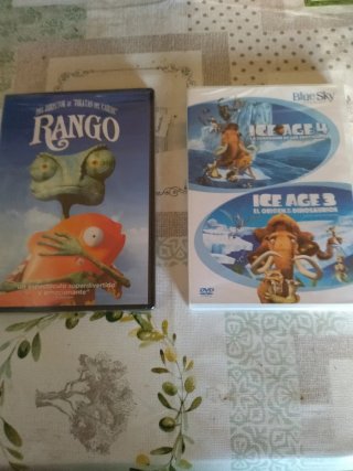 DVD Rango y Ice Age 3 y 4