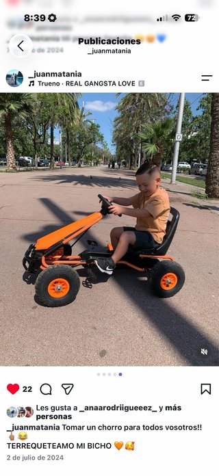 Kart de Pedales Infantil Naranja