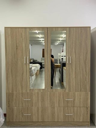Armario 4 Puertas Con Espejos y 4 Cajones NUEVO
