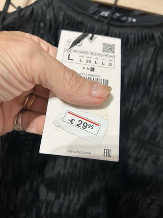 Vestido Zara Flecos y Lentejuelas Negro