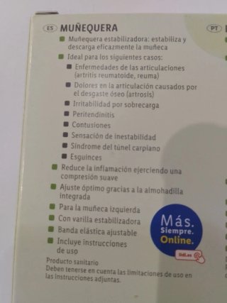 Muñequera mano izquierda talla XL-XXL. A estrenar.