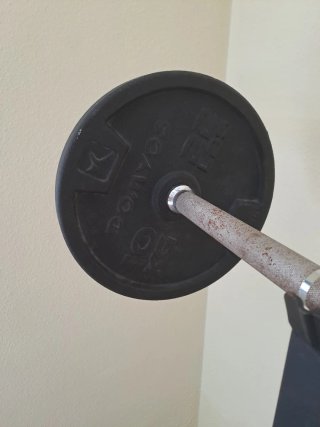 Soporte para Pesas con Barra y Discos