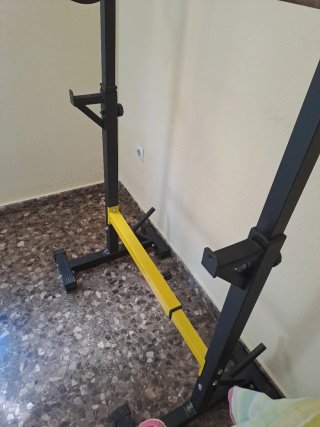 Soporte para Pesas con Barra y Discos