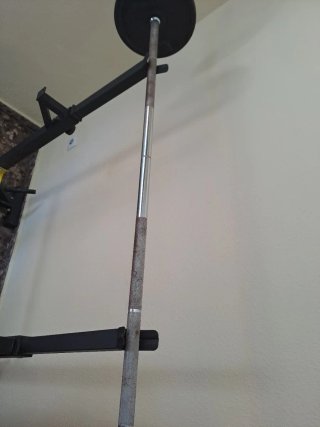 Soporte para Pesas con Barra y Discos