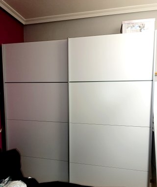 Armario Blanco de Dos Puertas Correderas
