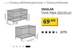 Cuna madera Ikea Sniglar