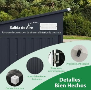 Caseta Cobertizo de Almacenamiento de Jardín