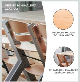 Trona de Madera Kinderkraft ENOCK nueva  gris azul