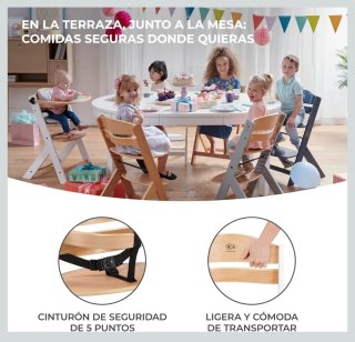 Trona de Madera Kinderkraft ENOCK nueva  gris azul