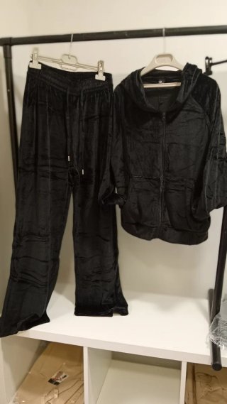 Chándal de Terciopelo Negro Talla XXL