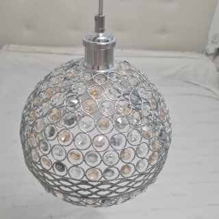 Lámpara colgante cristal plata
