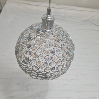 Lámpara colgante cristal plata