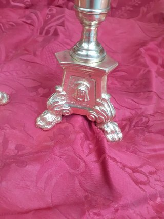 Pareja Candelabros laton Dorados Antiguos