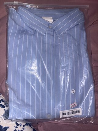 Camisa azul con rayas blancas Talla XXL