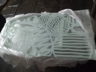 Mesa de Cristal 150x75 con Caballetes