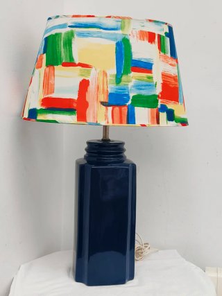 Lámpara Vintage de Cerámica Azul cobalto