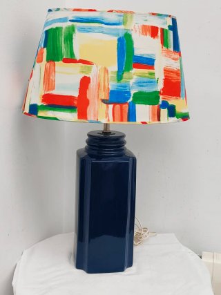 Lámpara Vintage de Cerámica Azul cobalto