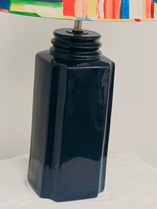 Lámpara Vintage de Cerámica Azul cobalto