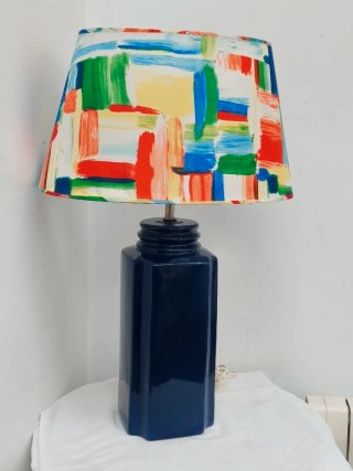 Lámpara Vintage de Cerámica Azul cobalto