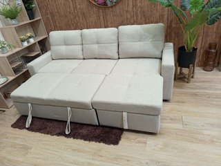 Sofá Cama Chaise Longue Beige
