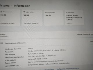 Microsoft Surface Pro 8 i7 16GB 256GB teclado/dock