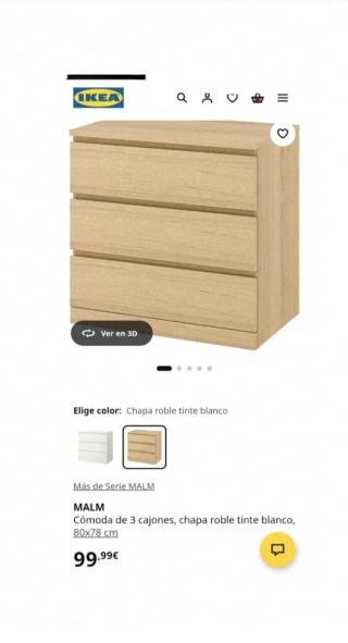 Cómoda MALM 3 cajones IKEA