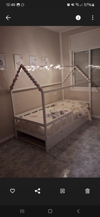 Cama tipi infantil blanca + colchón