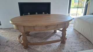 Mesa centro vintage madera restaurada