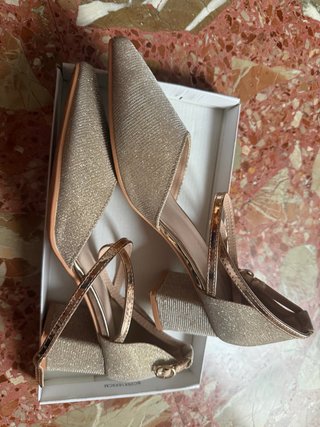 Zapatos de Fiesta Dorados Talla 40