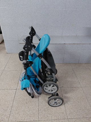 Carrito de bebé Graco azul y gris