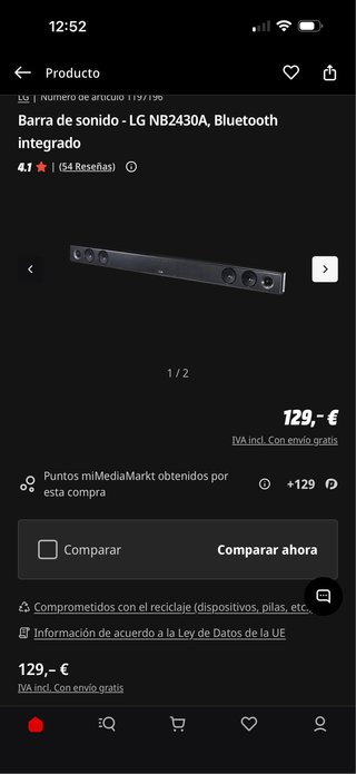 Barra de sonido LG negra, usada en perfecto estado