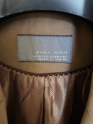 Americana Zara Man Marrón Topo