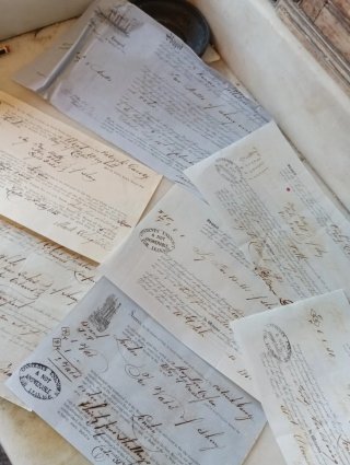 Antiguo lote de conocimientos de embarques 1853