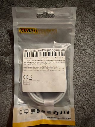 Cable Carga Rápida USB-C a Lightning 1m