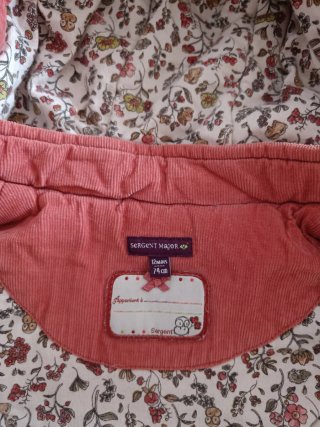 Lote chaquetas bebé coral y gris con topos