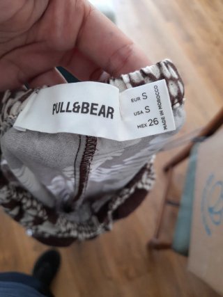 Pantalones Estampados Marrón y Blanco