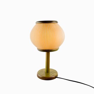 Lámpara de mesa plisada años 80