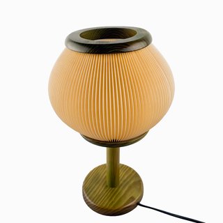 Lámpara de mesa plisada años 80